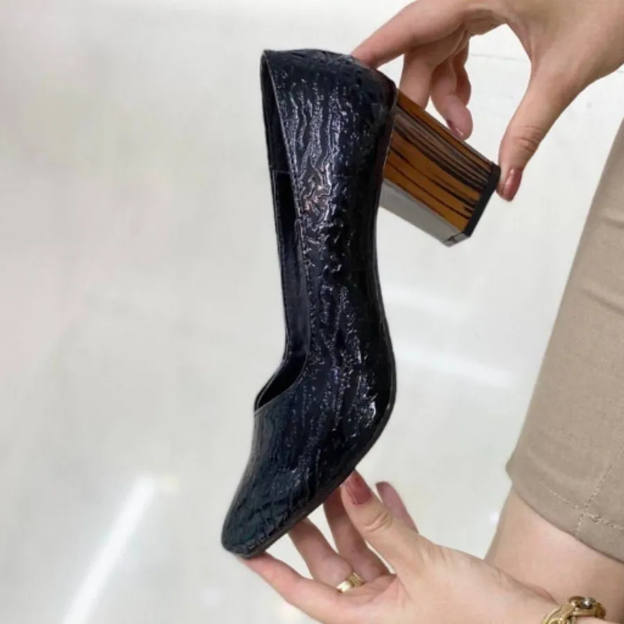 کفش پاشنه چوبی 7سانتی