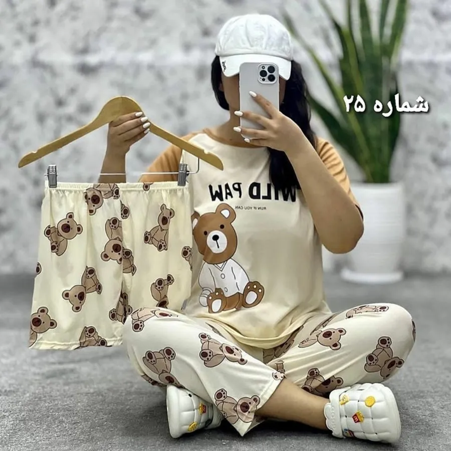 ست تیشرت شلوارک شلوار نخ