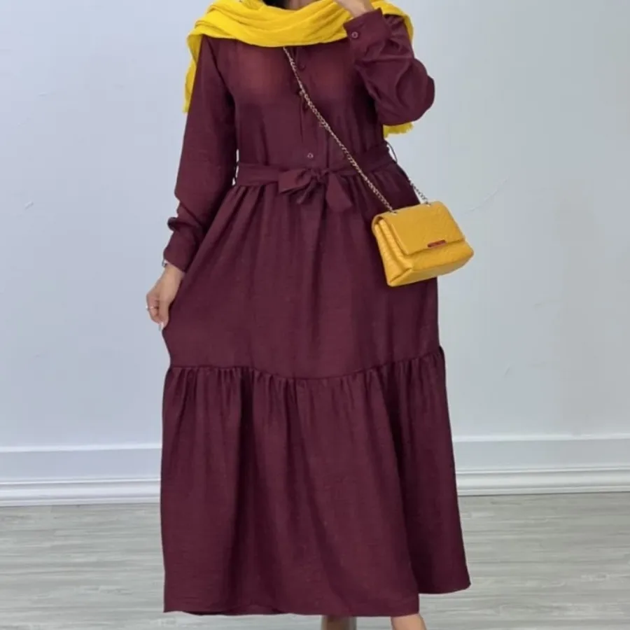 پیراهن چین دار بلند زنانه