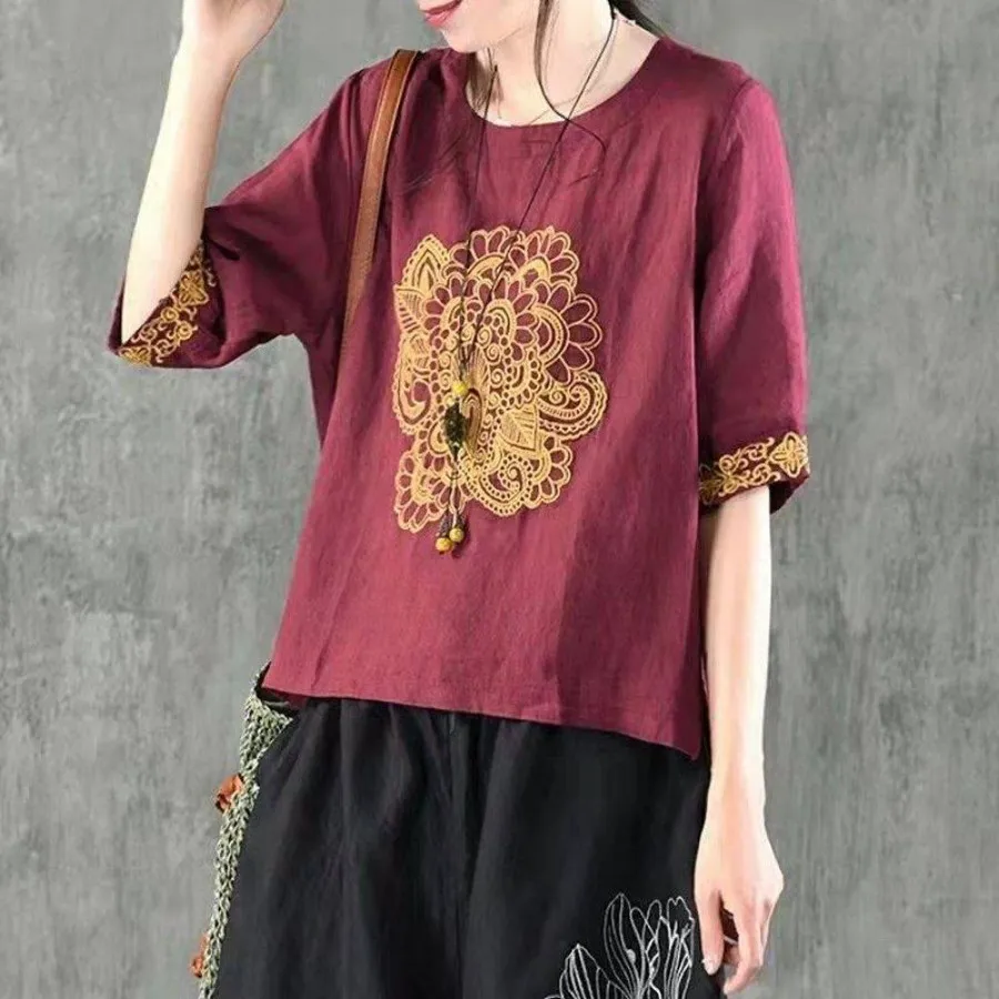 شومیز جنس کنفی گلدوزی شده