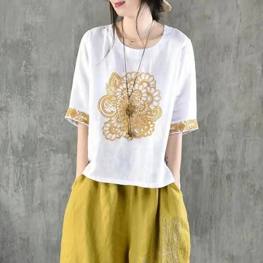 شومیز جنس کنفی گلدوزی شده