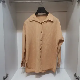 شومیز کرم هلویی مانتویی