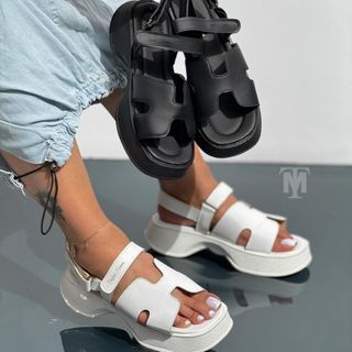 صندل هرمس لژ دار مشکی