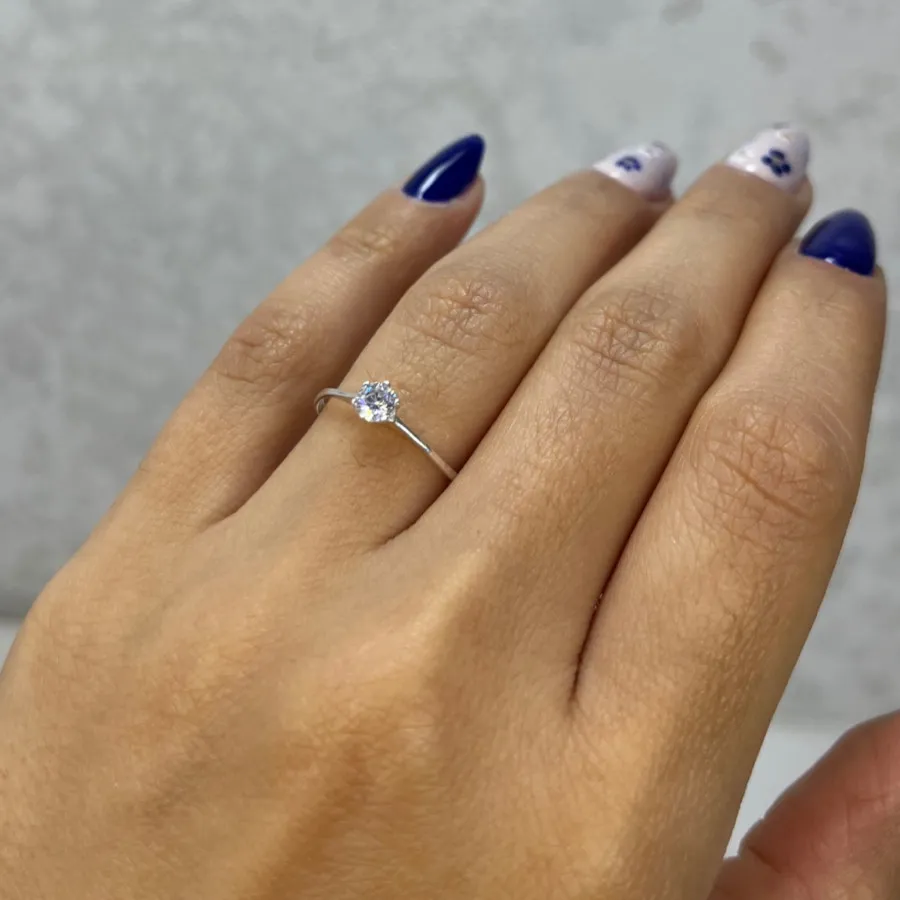 انگشتر نقره تک نگین