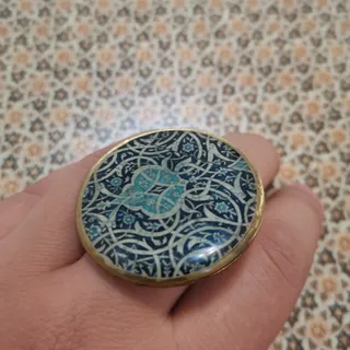 انگشتر برنجی آبی