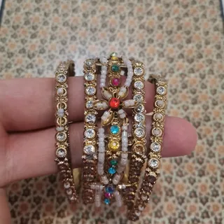 سه عدد النگوی طلایی هندی