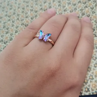 انگشتر نگین رنگی پروانه