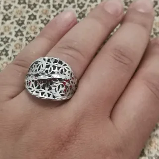 انگشتر نقره ای ثابت توری