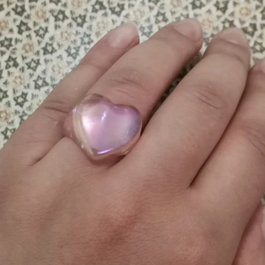 انگشتر قلب صورتی نگین