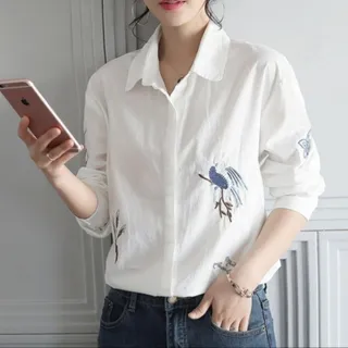 شومیز نخی گلدوزی