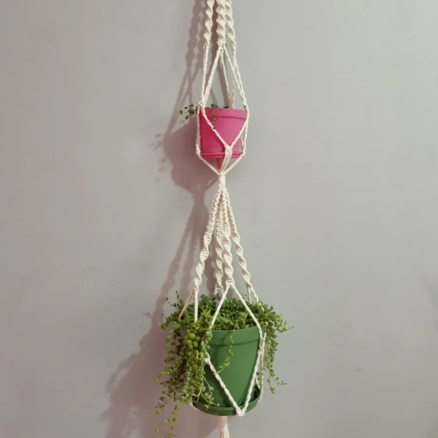 آویز گلدان مکرومه