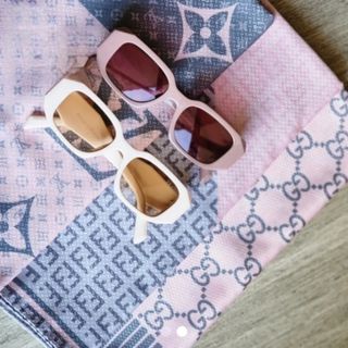 شال برند رنگ طوسی وصورتی