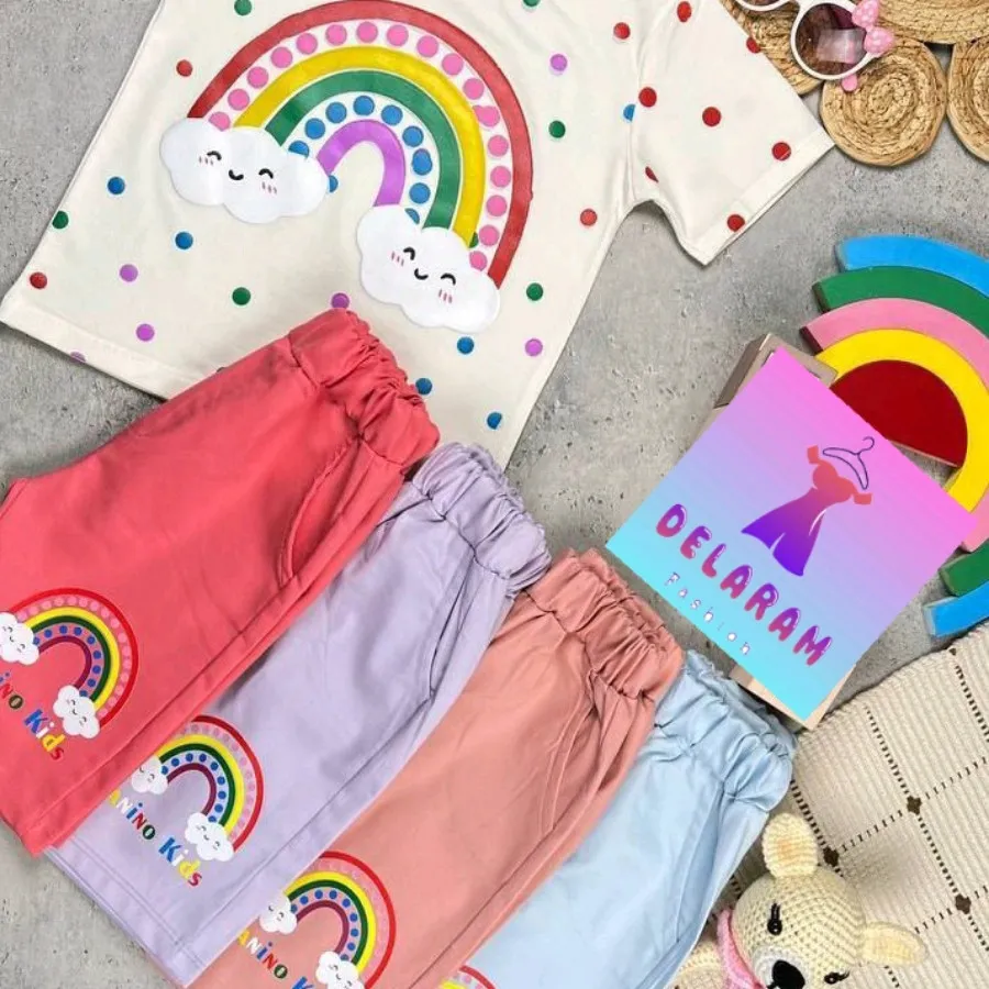 تیشرت شلوارک رنگین کمان