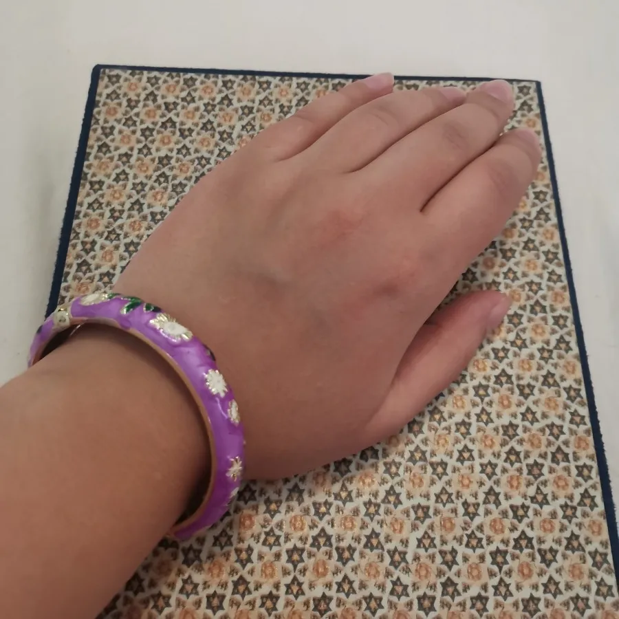 دستبند بنگل بنفش طلایی