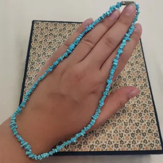 گردنبند آبی فیروزه ای سنگ