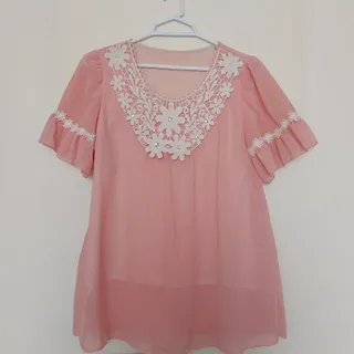 پیراهن حریر گلبهی