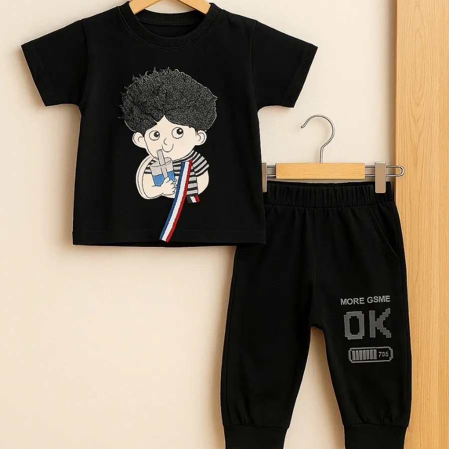 ست تیشرت شلوارک مو فرفری