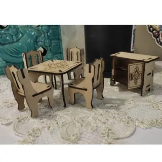 ست چوبی دکوری نهارخوری