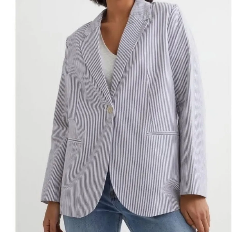 کت زارا سفید راه راه