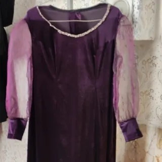 تونیک مخمل بنفش سایز 48