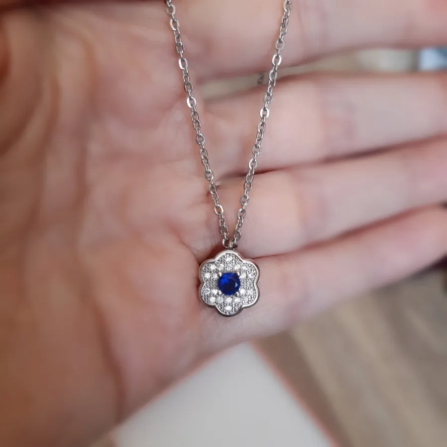 گردنبند استیل نگین دار