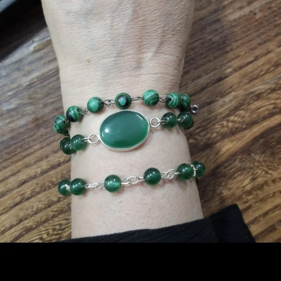 دستبد سنگ و نقره