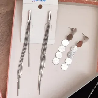 دو جفت گوشواره آویز استیل