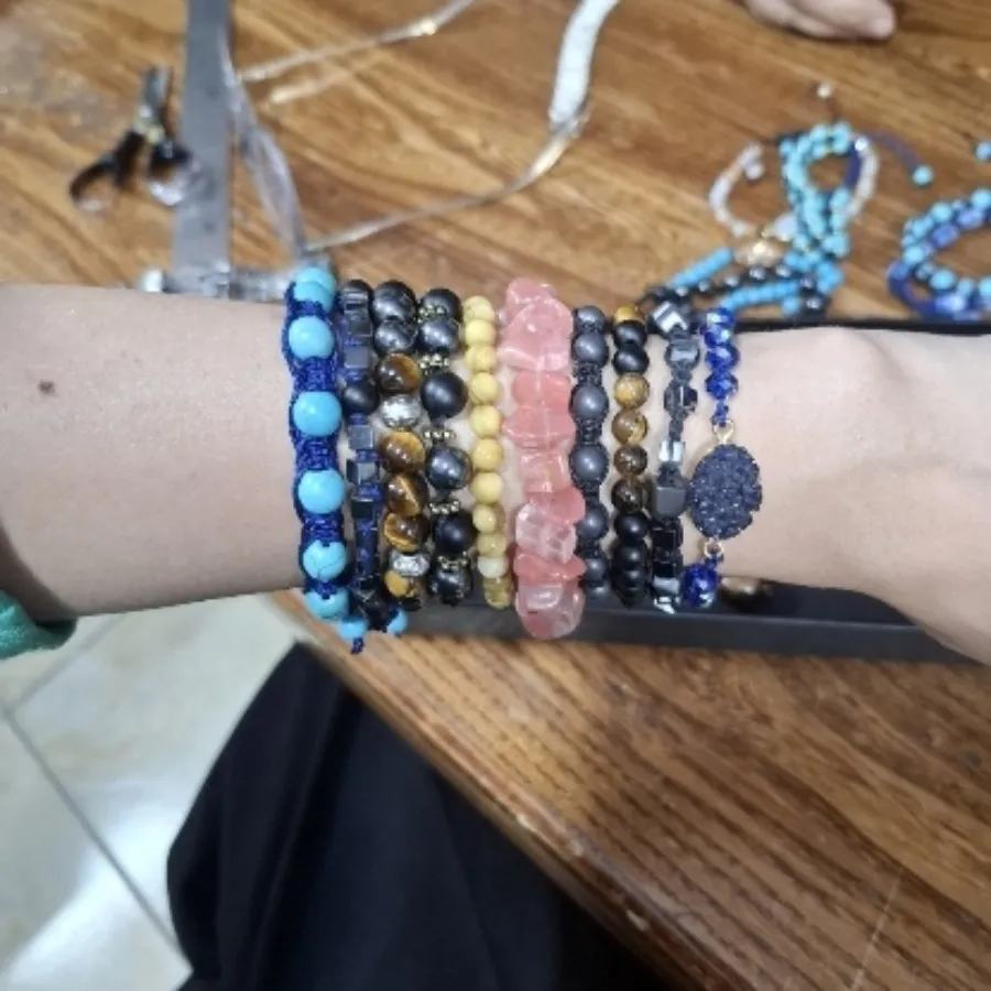 دستبند مهره و سنگ