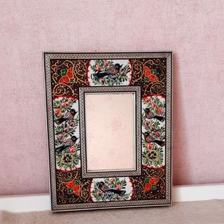 آینه خاتم کاری گل و مرغ