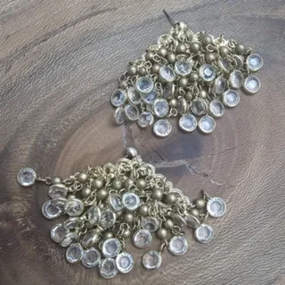 گوشواره برنج و کریستال