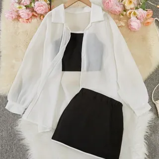 شومیز حریر سفید فری سایز