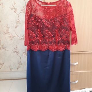پیراهن ساتن و گیپور 44