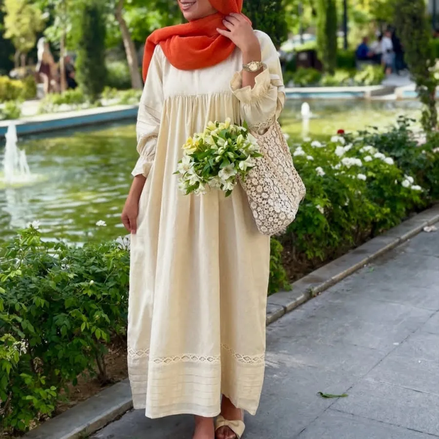 پیراهن لینن و گیپور