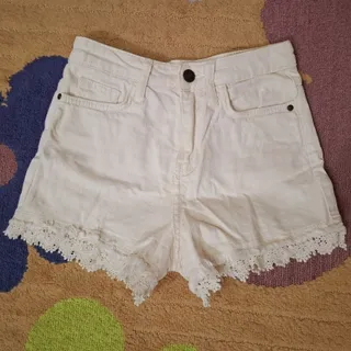 شورتک کتان شیری خارجی