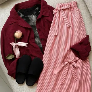 دامن راه راه پاپیونی