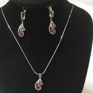 نیم ست  با زنجیر  نقره