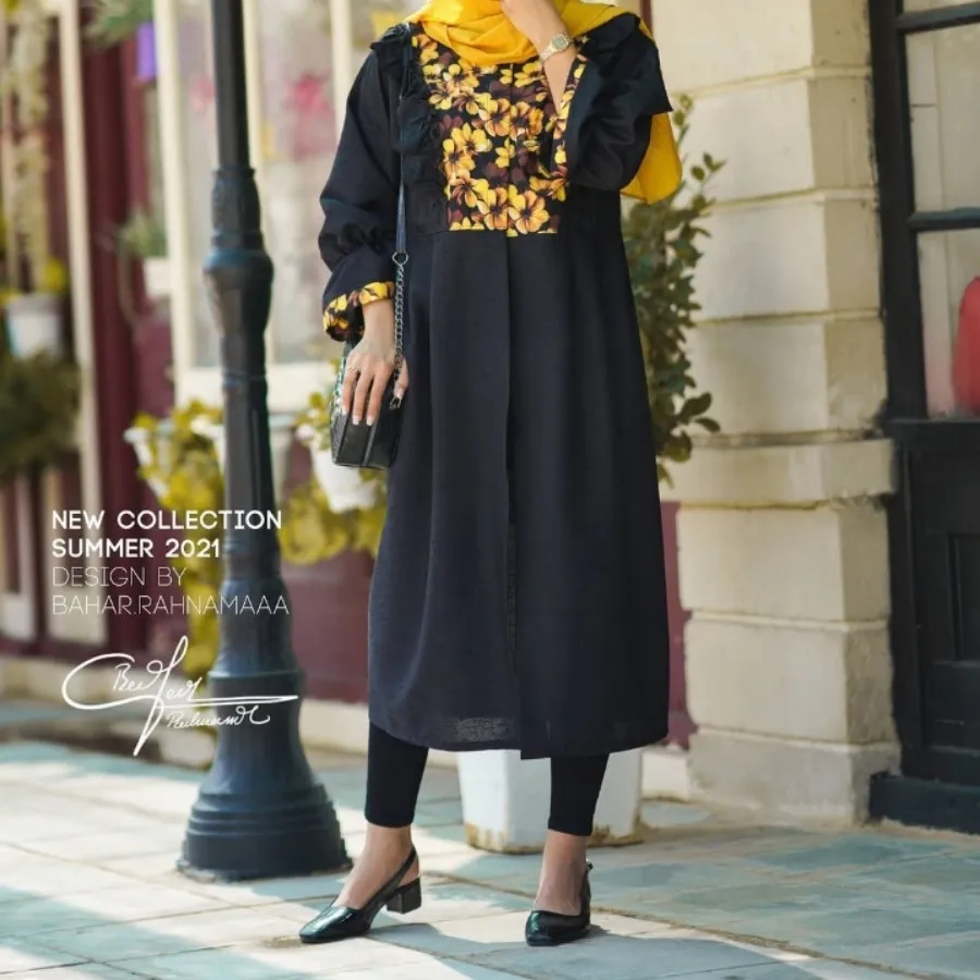 مانتو مشکی مزون دوز