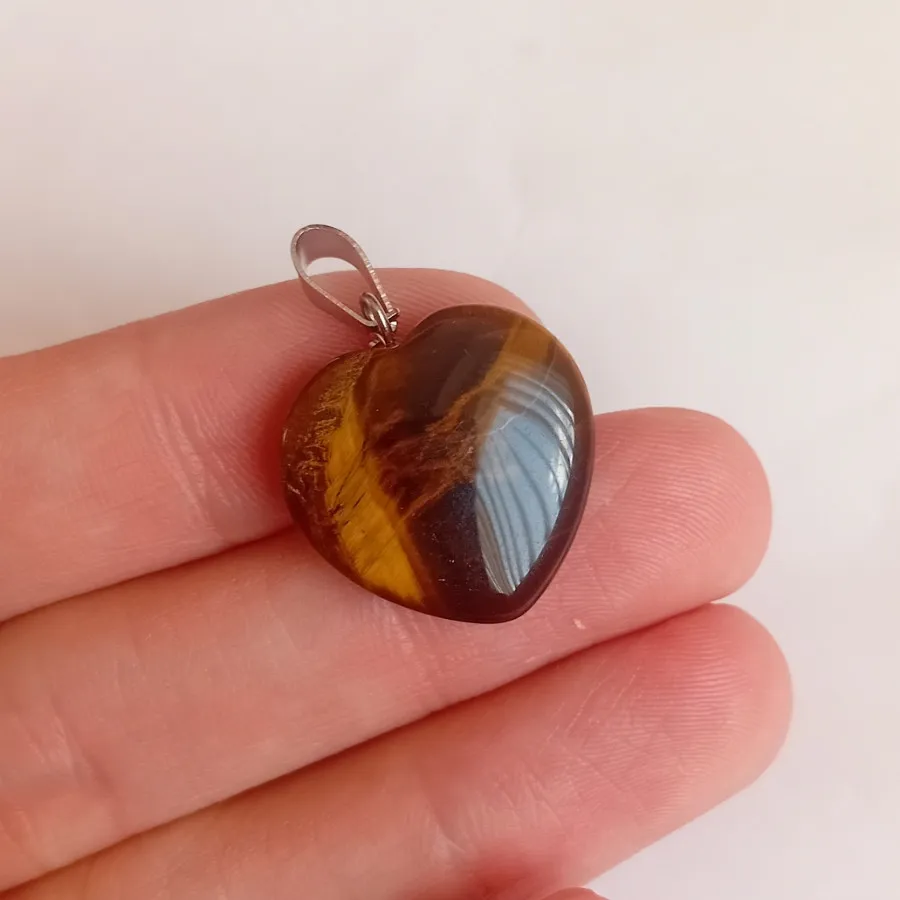 آویز سنگ چشم ببر قلبی اصل