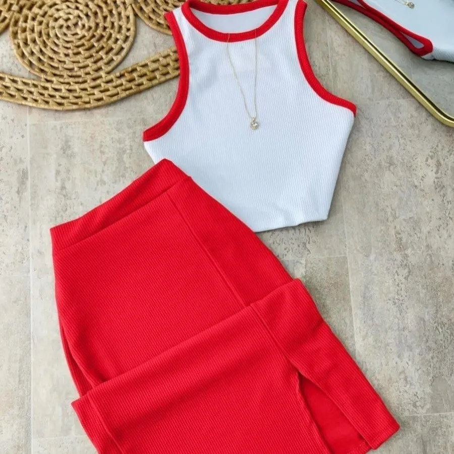 ست کراپ و دامن