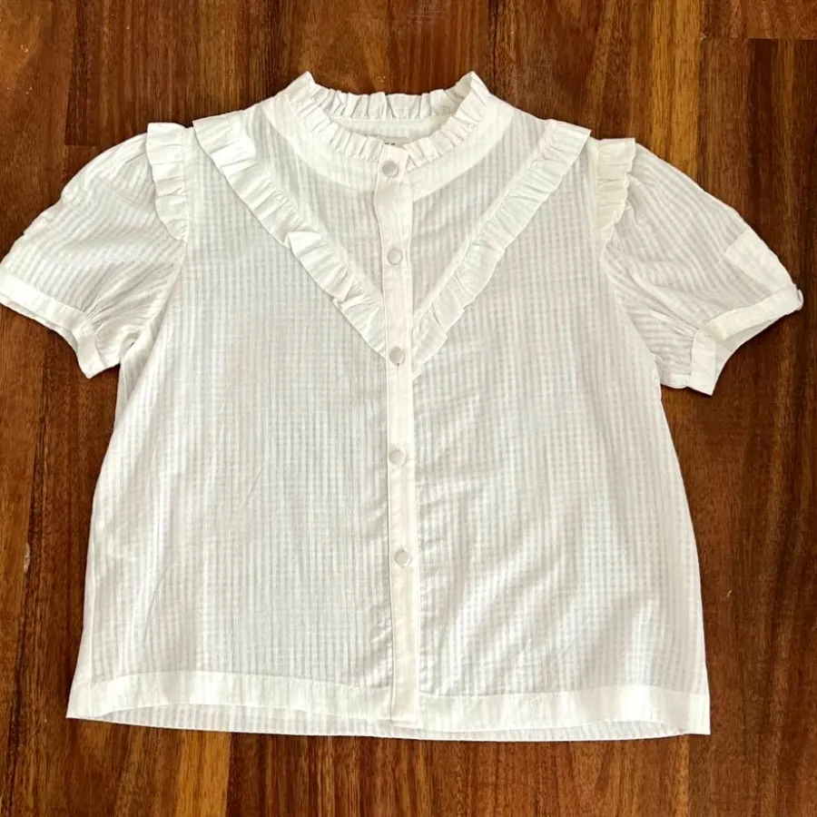 بلوز دکمه دار نخی