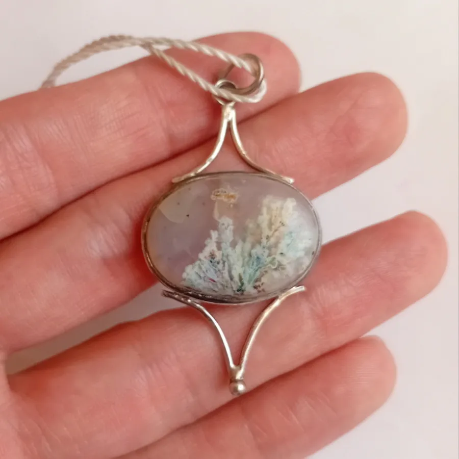 گردنبند نقره دستساز عقیق