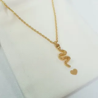 گردنبند آویز مار روکش طلا
