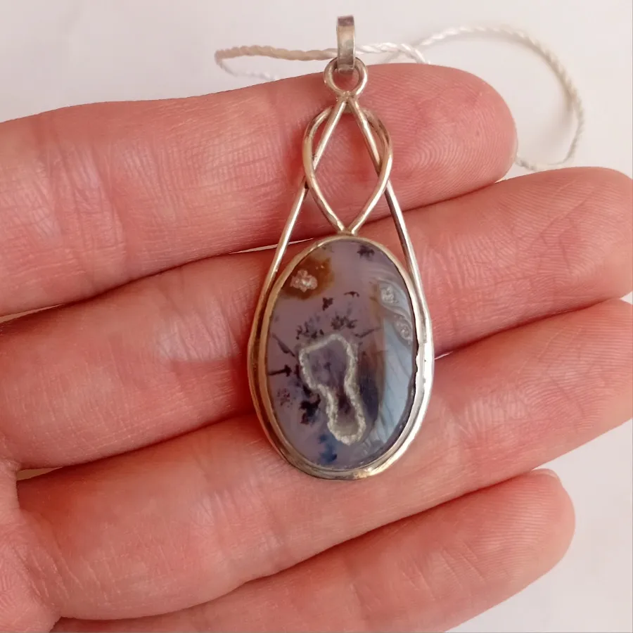 گردنبند نقره دست‌ساز عقیق