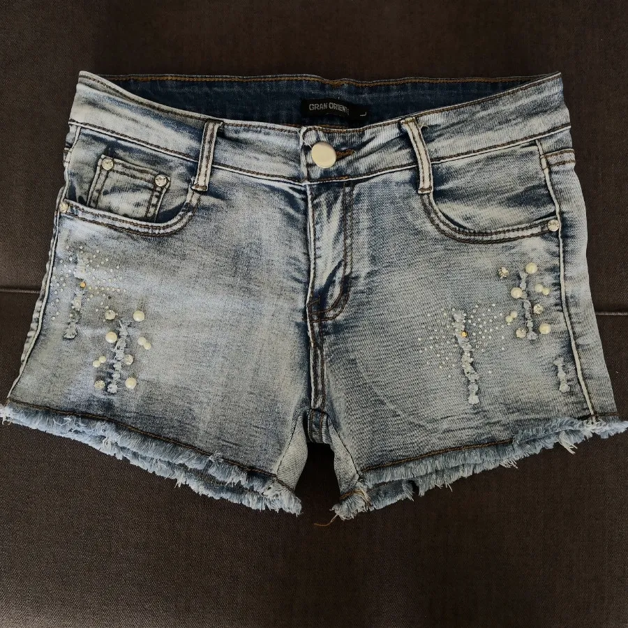 شلوارک لی کشی آبی یخی