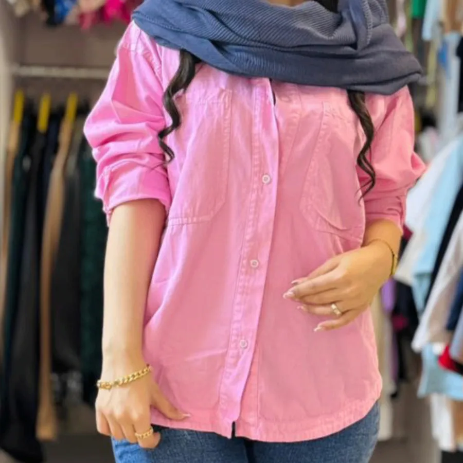 مانتو پونه صورتی کمرنگ