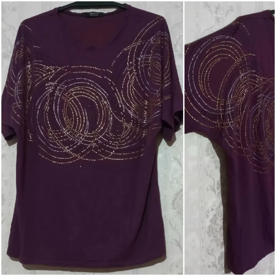 شومیز سایز بزرگ نگین کاری