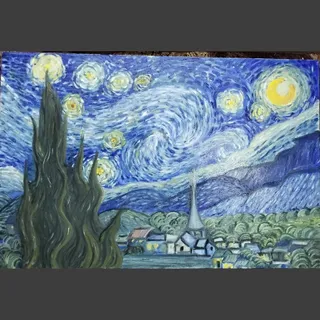 تابلو نقاشی شب پر ستاره