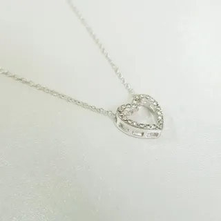 گردنبند قلب نقره ای 3بعدی