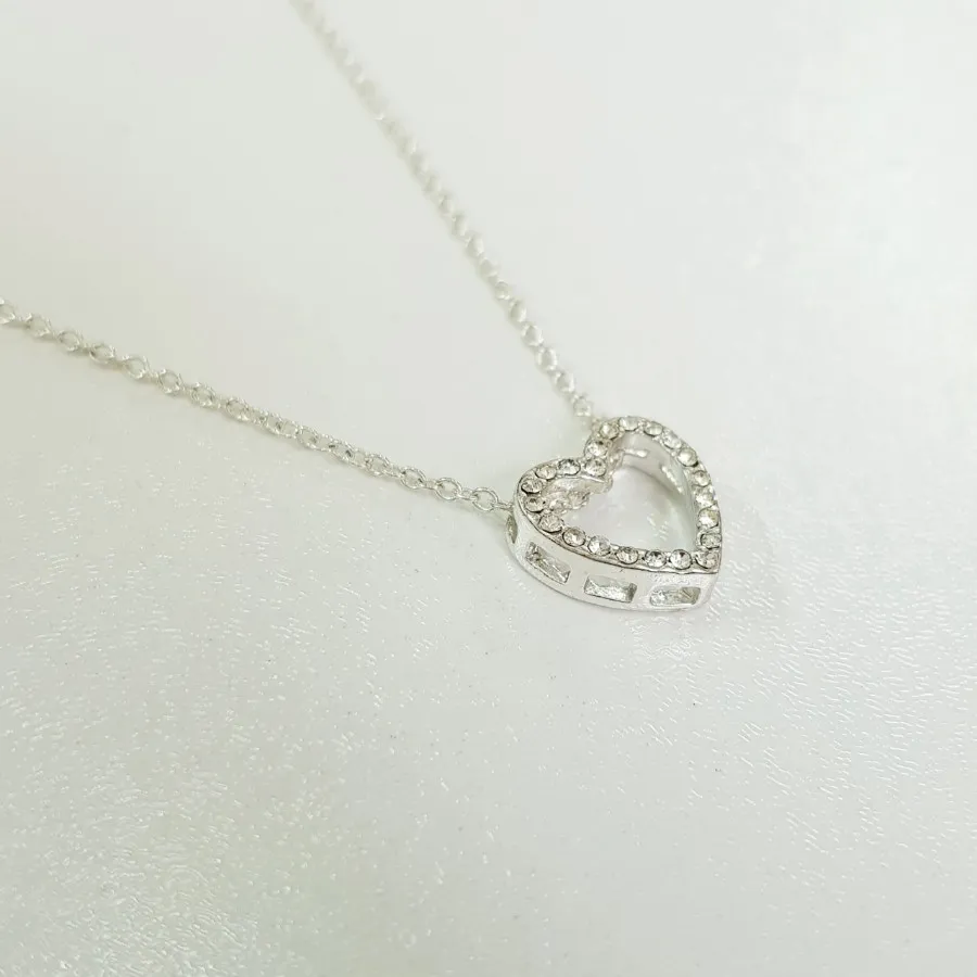 گردنبند قلب نقره ای 3بعدی