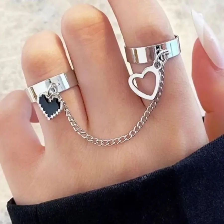 انگشتر دوتایی زنجیر دار